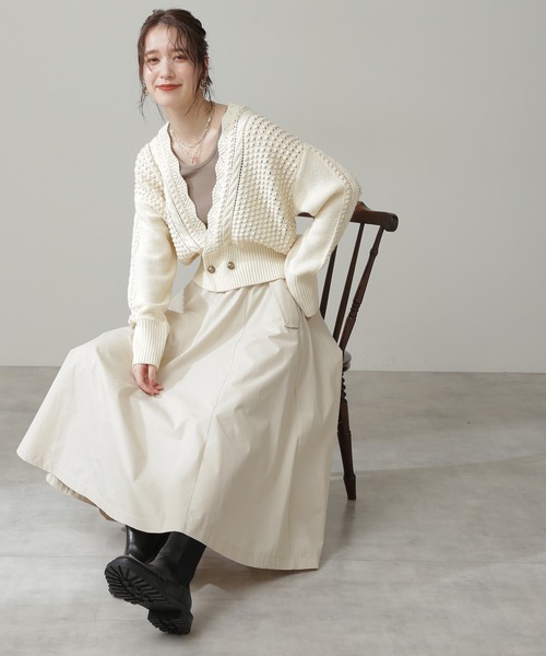 N.（N. Natural Beauty Basic）（エヌエヌナチュラルビューティーベーシック）の「◆ゴールドボタンポコポコカーディガン（カーディガン/ボレロ・レディース・ネイビー/レッド/クリーム・MEDIUM）」の4枚目の写真