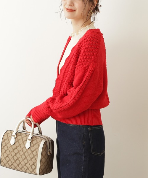 N.（N. Natural Beauty Basic）（エヌエヌナチュラルビューティーベーシック）の「◆ゴールドボタンポコポコカーディガン（カーディガン/ボレロ・レディース・ネイビー/レッド/クリーム・MEDIUM）」の15枚目の写真