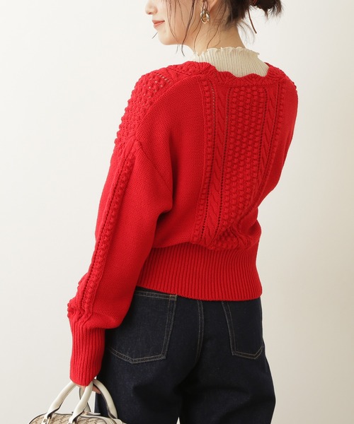 N.（N. Natural Beauty Basic）（エヌエヌナチュラルビューティーベーシック）の「◆ゴールドボタンポコポコカーディガン（カーディガン/ボレロ・レディース・ネイビー/レッド/クリーム・MEDIUM）」の16枚目の写真