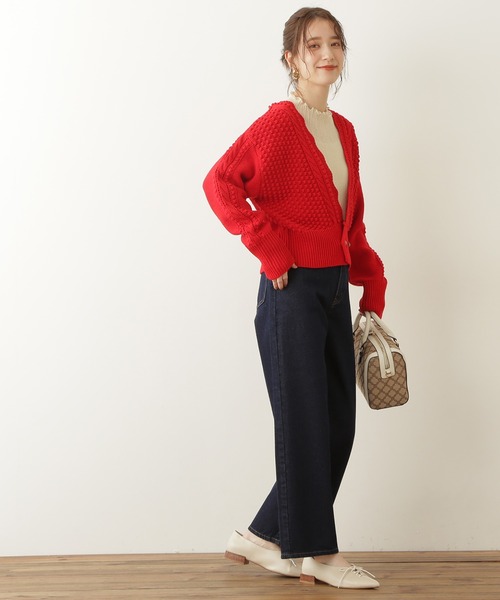 N.（N. Natural Beauty Basic）（エヌエヌナチュラルビューティーベーシック）の「◆ゴールドボタンポコポコカーディガン（カーディガン/ボレロ・レディース・ネイビー/レッド/クリーム・MEDIUM）」の12枚目の写真