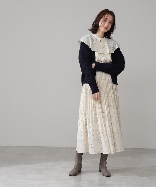 N.（N. Natural Beauty Basic）（エヌエヌナチュラルビューティーベーシック）の「◆ゴールドボタンポコポコカーディガン（カーディガン/ボレロ・レディース・ネイビー/レッド/クリーム・MEDIUM）」の9枚目の写真