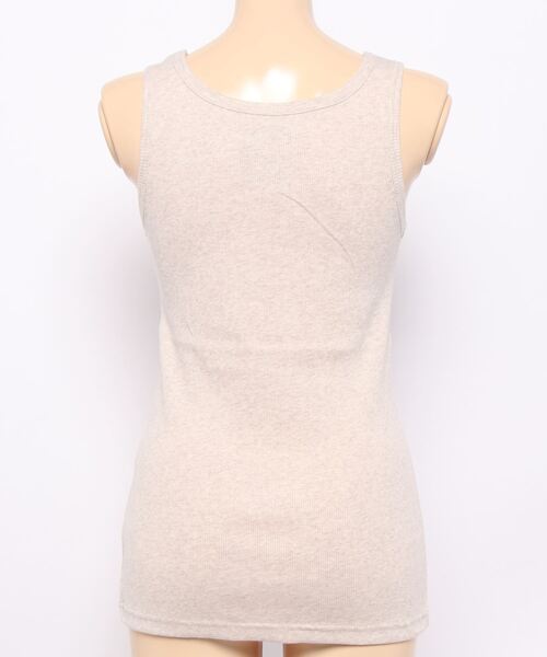 Samansa Mos2(サマンサ モスモス)の「テレコノースリーブカットソー(Tシャツ/カットソー・レディース・ベージュ/チャコール/キナリ・フリ-)」の5枚目の写真