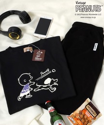 PEANUTS（ピーナッツ）の「Peanuts（ピーナッツ）スヌーピー Tシャツ＆ハーフパンツ ルームウェア/2点セット/セットアップ（ルームウェア/パジャマ・メンズ）」