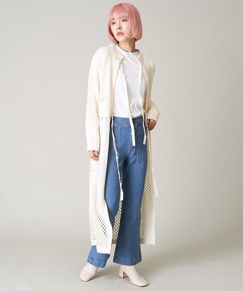 A de a.v.v（アードアー・ヴェ・ヴェ）の「［SET UP対応］デニムフレアパンツ（デニムパンツ・レディース・ブルー・38/36）」の4枚目の写真