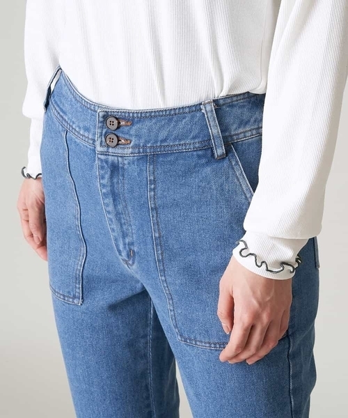 A de a.v.v（アードアー・ヴェ・ヴェ）の「［SET UP対応］デニムフレアパンツ（デニムパンツ・レディース・ブルー・38/36）」の9枚目の写真