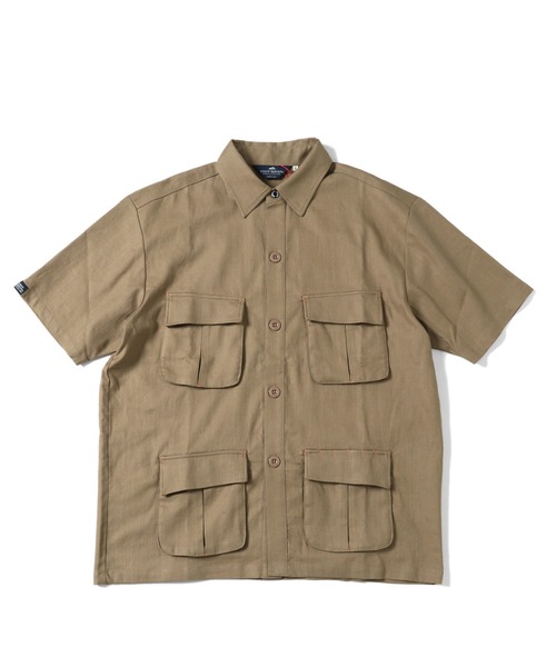 KRIFF MAYER(クリフメイヤー)の「ファティーグ半袖シャツ(シャツ/ブラウス・メンズ・ベージュ/チャコール・MEDIUM/X-LARGE/LARGE/SMALL)」の2枚目の写真