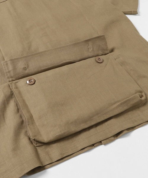 KRIFF MAYER(クリフメイヤー)の「ファティーグ半袖シャツ(シャツ/ブラウス・メンズ・ベージュ/チャコール・MEDIUM/X-LARGE/LARGE/SMALL)」の6枚目の写真