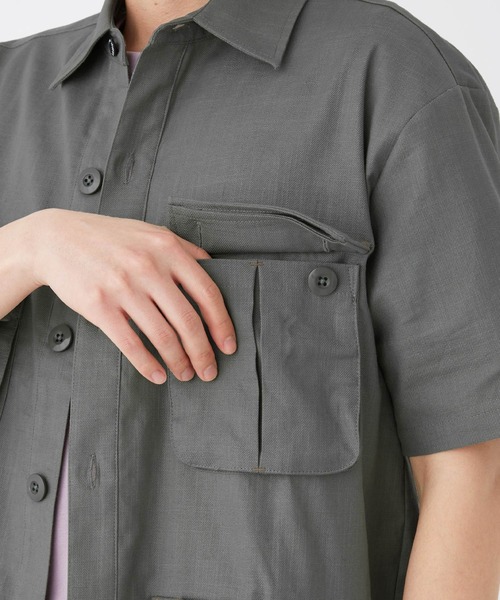 KRIFF MAYER(クリフメイヤー)の「ファティーグ半袖シャツ(シャツ/ブラウス・メンズ・ベージュ/チャコール・MEDIUM/X-LARGE/LARGE/SMALL)」の11枚目の写真