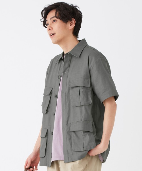 KRIFF MAYER(クリフメイヤー)の「ファティーグ半袖シャツ(シャツ/ブラウス・メンズ・ベージュ/チャコール・MEDIUM/X-LARGE/LARGE/SMALL)」の13枚目の写真