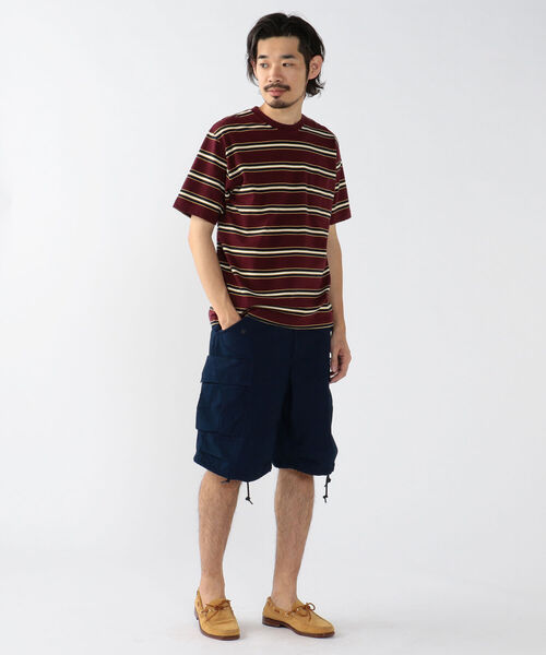BEAMS PLUS（ビームスプラス）の「BEAMS PLUS / ネップ ボーダー ポケットTシャツ（Tシャツ/カットソー・メンズ・サックスブルー/バーガンディー/イエロー/オリーブ・M/L/XL/S）」の5枚目の写真