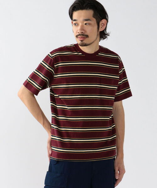 BEAMS PLUS（ビームスプラス）の「BEAMS PLUS / ネップ ボーダー ポケットTシャツ（Tシャツ/カットソー・メンズ・サックスブルー/バーガンディー/イエロー/オリーブ・M/L/XL/S）」の13枚目の写真