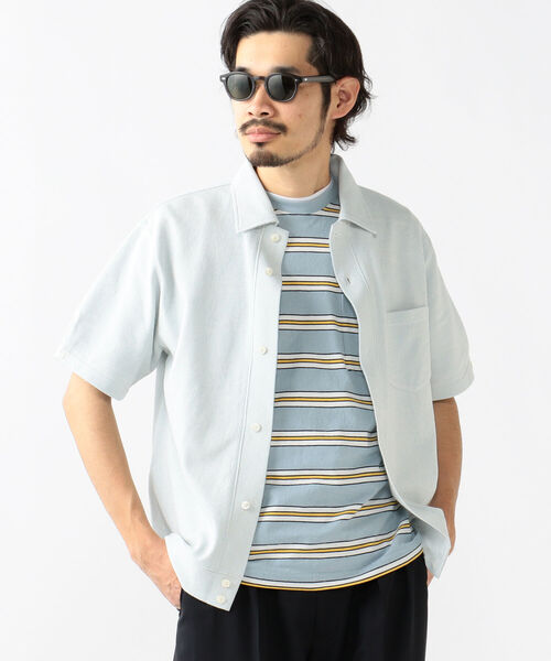 BEAMS PLUS（ビームスプラス）の「BEAMS PLUS / ネップ ボーダー ポケットTシャツ（Tシャツ/カットソー・メンズ・サックスブルー/バーガンディー/イエロー/オリーブ・M/L/XL/S）」の20枚目の写真