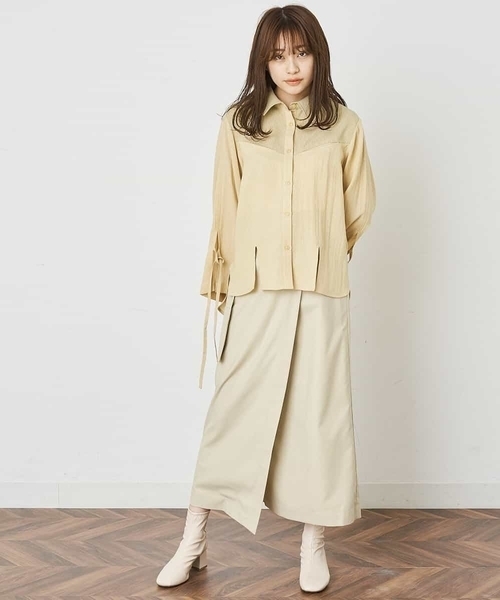 A de a.v.v（アードアー・ヴェ・ヴェ）の「［SET UP対応］ミックスギンガムチャックシャツ（シャツ/ブラウス・レディース・ブラック/マスタード・38/36）」の5枚目の写真