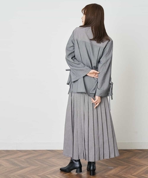 A de a.v.v（アードアー・ヴェ・ヴェ）の「［SET UP対応］ミックスギンガムチャックシャツ（シャツ/ブラウス・レディース・ブラック/マスタード・38/36）」の8枚目の写真