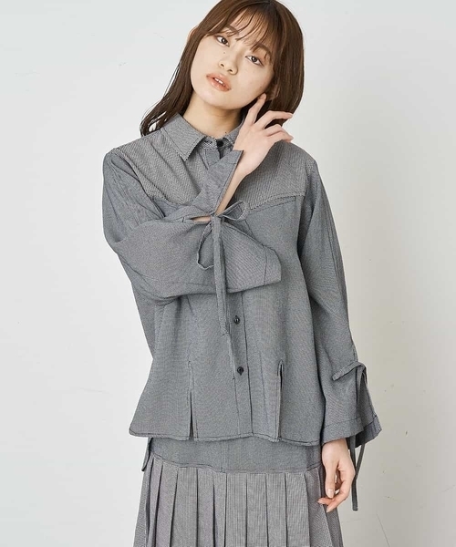 A de a.v.v（アードアー・ヴェ・ヴェ）の「［SET UP対応］ミックスギンガムチャックシャツ（シャツ/ブラウス・レディース・ブラック/マスタード・38/36）」の10枚目の写真