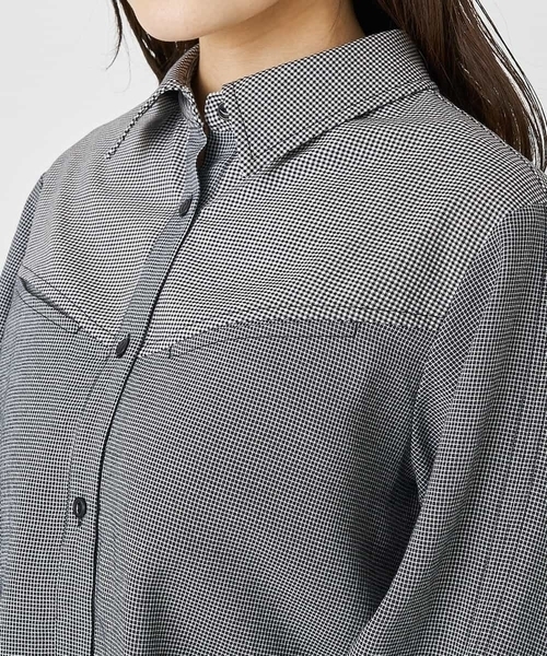 A de a.v.v（アードアー・ヴェ・ヴェ）の「［SET UP対応］ミックスギンガムチャックシャツ（シャツ/ブラウス・レディース・ブラック/マスタード・38/36）」の14枚目の写真