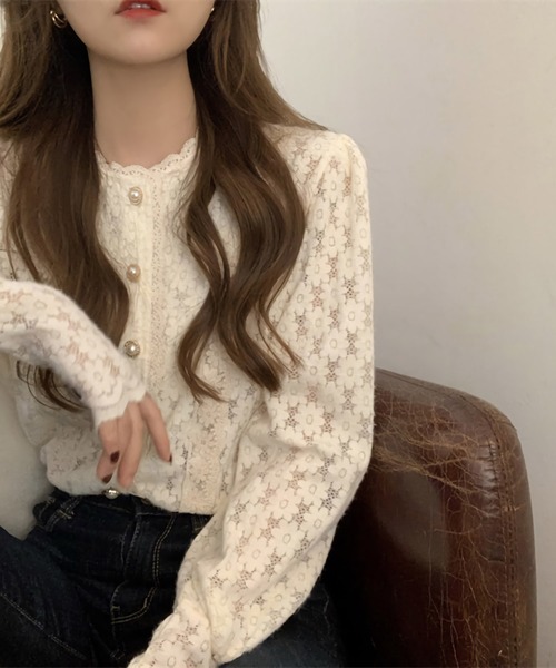 Dita(ディータ)の「ボリュームスリーブ ニットレースカーディガン(カーディガン/ボレロ・レディース・アイボリー・L/M/XL)」の7枚目の写真