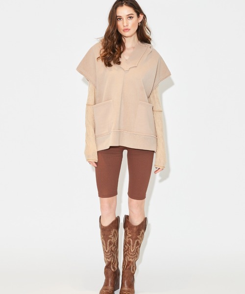 ALEXIA STAM（アリシアスタン）の「Logo Band Rib Cycling Shorts/ロゴバンドリブサイクリングショーツ（その他パンツ・レディース・アイボリー/ブラウン/アッシュグレー・S/M）」の3枚目の写真