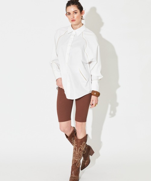 ALEXIA STAM（アリシアスタン）の「Logo Band Rib Cycling Shorts/ロゴバンドリブサイクリングショーツ（その他パンツ・レディース・アイボリー/ブラウン/アッシュグレー・S/M）」の13枚目の写真