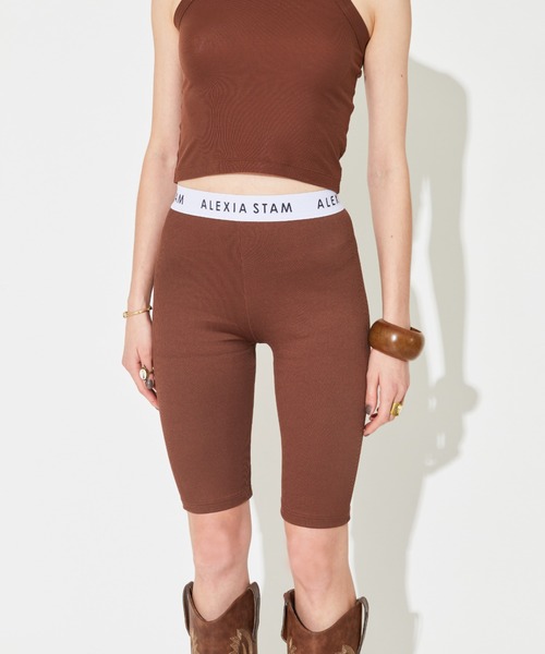 ALEXIA STAM（アリシアスタン）の「Logo Band Rib Cycling Shorts/ロゴバンドリブサイクリングショーツ（その他パンツ・レディース・アイボリー/ブラウン/アッシュグレー・S/M）」の17枚目の写真