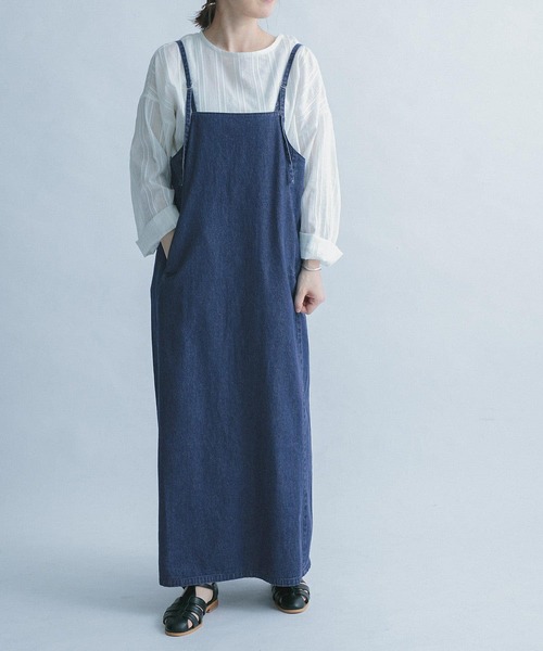 FORK&SPOON(フォークアンドスプーン)の「FORK&SPOON デニムサロペットスカート(ワンピース・レディース・ブルー/ブラック・1)」の9枚目の写真