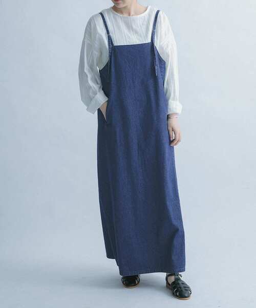 FORK&SPOON(フォークアンドスプーン)の「FORK&SPOON デニムサロペットスカート(ワンピース・レディース・ブルー/ブラック・1)」の10枚目の写真