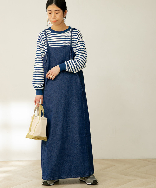 FORK&SPOON(フォークアンドスプーン)の「FORK&SPOON デニムサロペットスカート(ワンピース・レディース・ブルー/ブラック・1)」の15枚目の写真