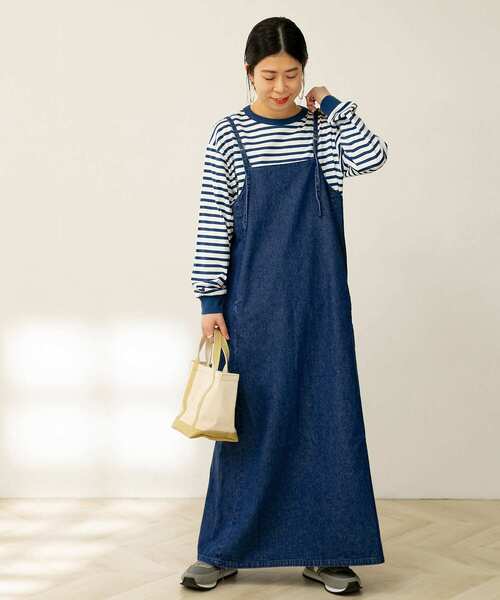 FORK&SPOON(フォークアンドスプーン)の「FORK&SPOON デニムサロペットスカート(ワンピース・レディース・ブルー/ブラック・1)」の16枚目の写真