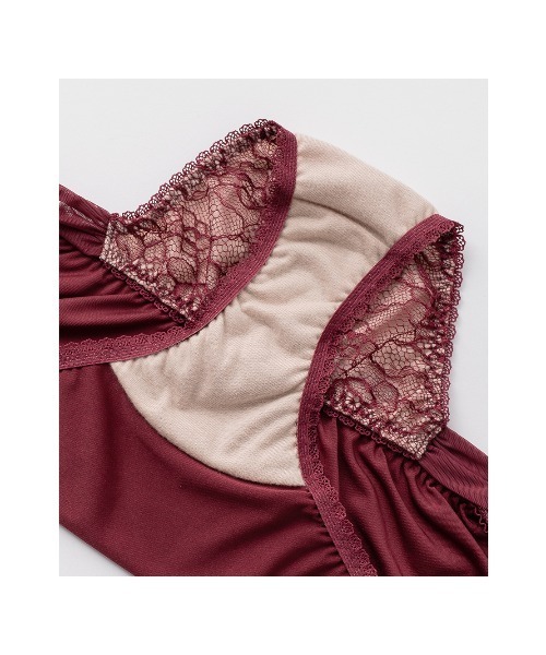 PEACH JOHN（ピーチジョン）の「【脇高カップで盛りメイク。レースブラ＆ショーツ２点セット】チュールカシュクールブラジャー＆ショーツセットもりこれ（ブラ&ショーツ・レディース・ブラック/ネイビー/ピンク/ミント/チェリーピンク/アッシュグレー/ボルドー/スモークピンク・B65/B70/C70/D70/B75/C65/C75/D65/D75/E65/E70/E75）」の22枚目の写真