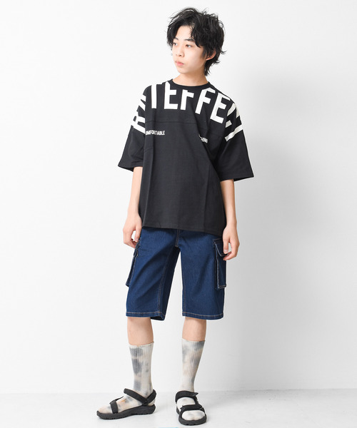 RAT EFFECT(ラットエフェクト)の「デニムカーゴハーフパンツ(デニムパンツ・キッズ・ネイビー/ブルー・120/130/140/150/160)」の3枚目の写真