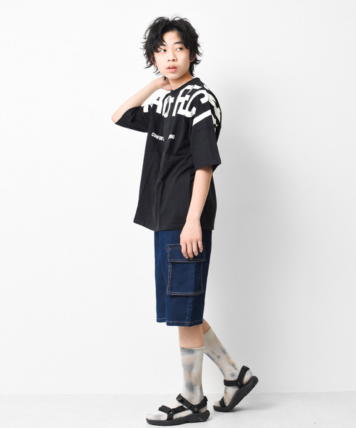 RAT EFFECT(ラットエフェクト)の「デニムカーゴハーフパンツ(デニムパンツ・キッズ・ネイビー/ブルー・120/130/140/150/160)」の4枚目の写真