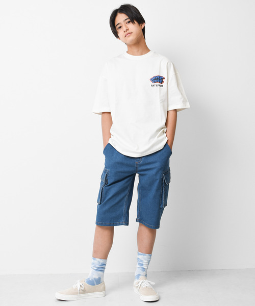 RAT EFFECT(ラットエフェクト)の「デニムカーゴハーフパンツ(デニムパンツ・キッズ・ネイビー/ブルー・120/130/140/150/160)」の6枚目の写真