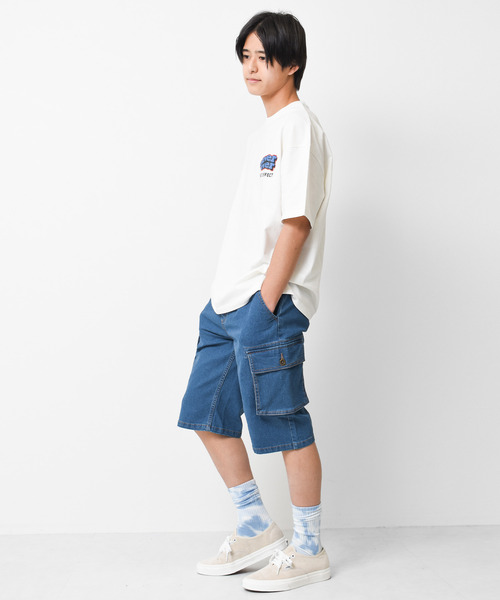 RAT EFFECT(ラットエフェクト)の「デニムカーゴハーフパンツ(デニムパンツ・キッズ・ネイビー/ブルー・120/130/140/150/160)」の7枚目の写真
