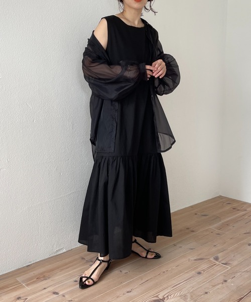 wee9s（ウィークス）の「over size sheer shirt / オーバーサイズシアーシャツ（シャツ/ブラウス・レディース・ブラック/アイボリー/グリーン・FREE）」の10枚目の写真