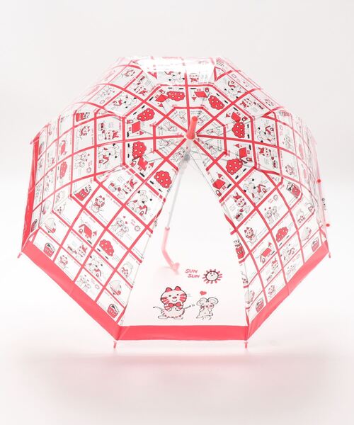 SiNCERE（シンシア）の「〈シモジマ〉コロンとまるい クリア素材の傘♪ バードケージ アンブレラ（長傘・レディース・レッド/ブルー・ONE SIZE）」の3枚目の写真