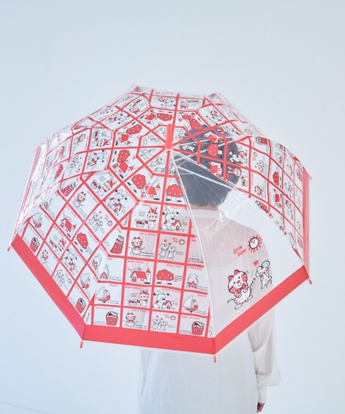 SiNCERE（シンシア）の「〈シモジマ〉コロンとまるい クリア素材の傘♪ バードケージ アンブレラ（長傘・レディース・レッド/ブルー・ONE SIZE）」の13枚目の写真