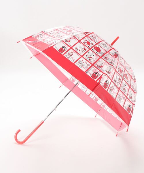 SiNCERE（シンシア）の「〈シモジマ〉コロンとまるい クリア素材の傘♪ バードケージ アンブレラ（長傘・レディース・レッド/ブルー・ONE SIZE）」の6枚目の写真