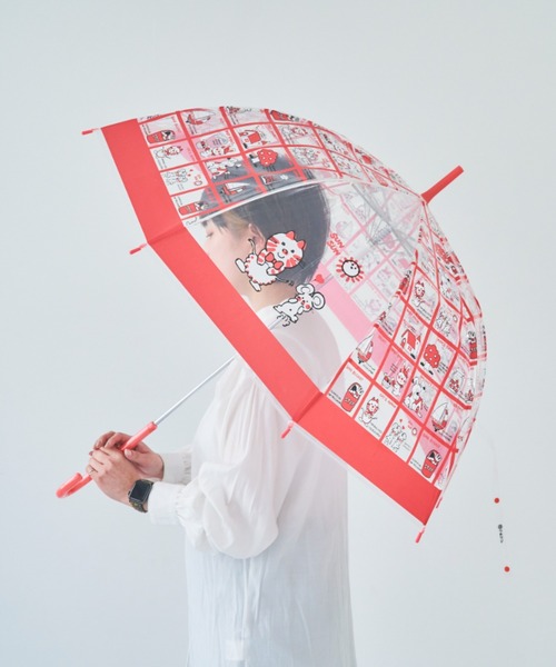 SiNCERE（シンシア）の「〈シモジマ〉コロンとまるい クリア素材の傘♪ バードケージ アンブレラ（長傘・レディース・レッド/ブルー・ONE SIZE）」の12枚目の写真