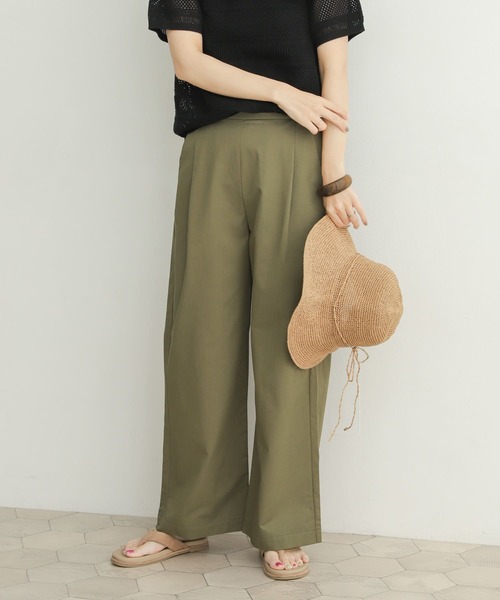 URBAN RESEARCH DOORS（アーバンリサーチドアーズ）の「レーヨンコットンイージーパンツ（その他パンツ・レディース・ネイビー/カーキ/ライトベージュ・SMALL/MEDIUM）」の2枚目の写真