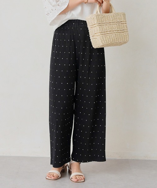 Chez toi（シェトワ）の「アソート柄プリーツイージーパンツ（その他パンツ・レディース・アイボリー/ブラック/イエロー・FREE）」の3枚目の写真