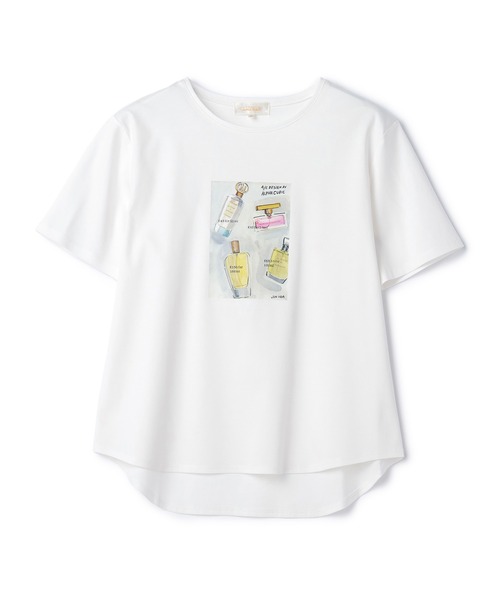 A/C DESIGN BY ALPHA CUBIC(エーシーデザインバイアルファキュービック)の「【接触冷感】パフュームプリントTシャツ(Tシャツ/カットソー・レディース・ライトグレー/ブラック/オフホワイト・LL/M/L)」の12枚目の写真