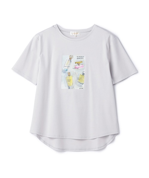 A/C DESIGN BY ALPHA CUBIC(エーシーデザインバイアルファキュービック)の「【接触冷感】パフュームプリントTシャツ(Tシャツ/カットソー・レディース・ライトグレー/ブラック/オフホワイト・LL/M/L)」の18枚目の写真