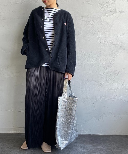 DANTON（ダントン）の「[DANTON/ダントン] フリース ノーカラーカーディガン（ノーカラージャケット・レディース・ブラック/ベージュ/グレー・38/36/34）」の10枚目の写真