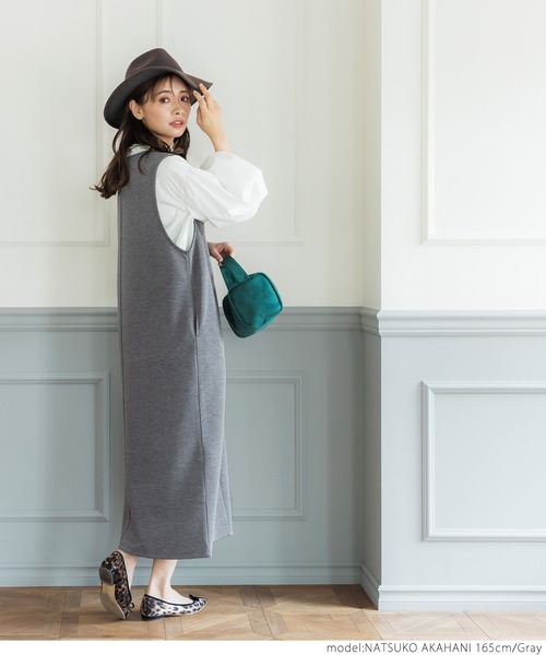 coca(coca)(コカ)の「マシュマロVネックワンピース(ワンピース・レディース・ブラック/グレー・ONE SIZE)」の10枚目の写真