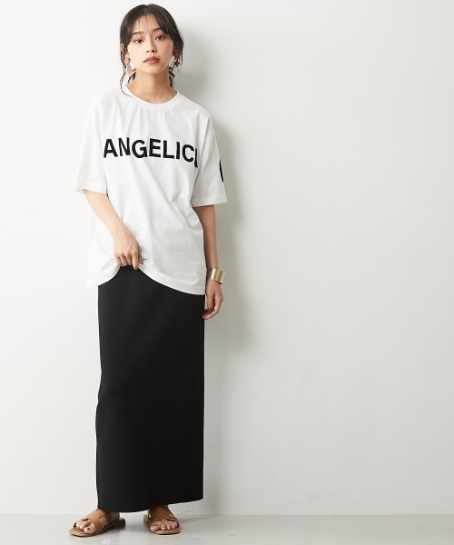 CHIC STYLE(シックスタイル)の「<大きいサイズ>綿100%フロッキープリントTシャツ シックスタイル(Tシャツ/カットソー・レディース・オフホワイト/モカ・7/8/2/3/4/6/5)」の6枚目の写真