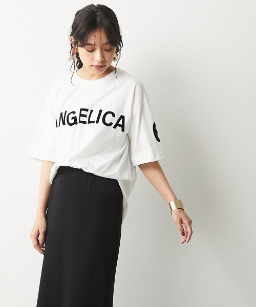 CHIC STYLE(シックスタイル)の「<大きいサイズ>綿100%フロッキープリントTシャツ シックスタイル(Tシャツ/カットソー・レディース・オフホワイト/モカ・7/8/2/3/4/6/5)」の5枚目の写真