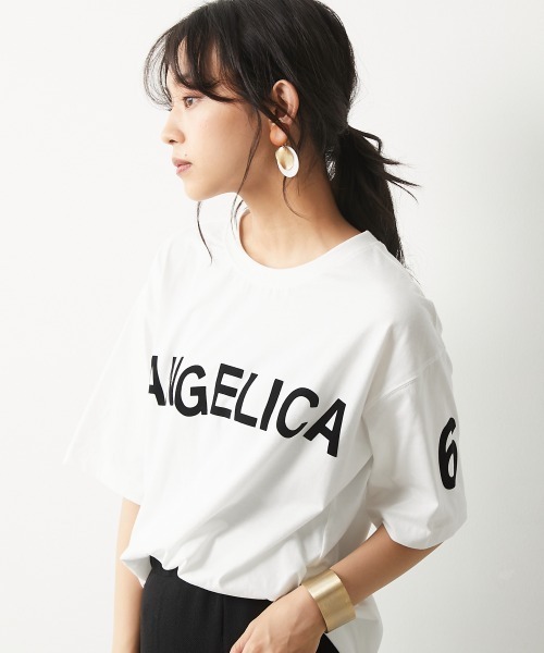 CHIC STYLE(シックスタイル)の「<大きいサイズ>綿100%フロッキープリントTシャツ シックスタイル(Tシャツ/カットソー・レディース・オフホワイト/モカ・7/8/2/3/4/6/5)」の4枚目の写真
