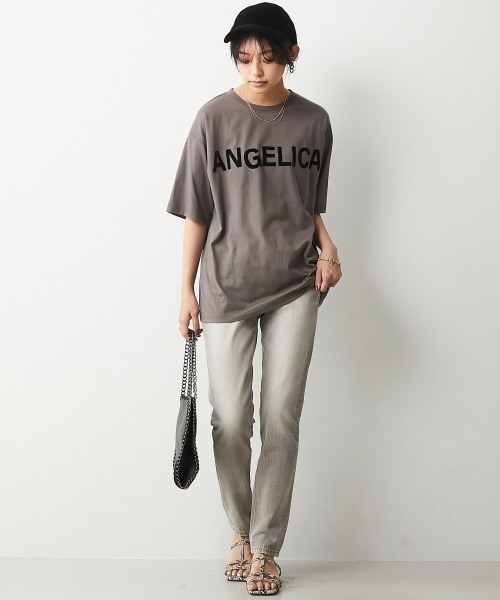 CHIC STYLE(シックスタイル)の「<大きいサイズ>綿100%フロッキープリントTシャツ シックスタイル(Tシャツ/カットソー・レディース・オフホワイト/モカ・7/8/2/3/4/6/5)」の12枚目の写真
