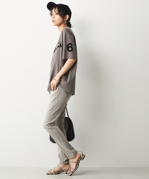 CHIC STYLE(シックスタイル)の「<大きいサイズ>綿100%フロッキープリントTシャツ シックスタイル(Tシャツ/カットソー・レディース・オフホワイト/モカ・7/8/2/3/4/6/5)」の13枚目の写真
