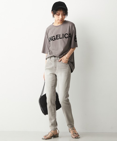 CHIC STYLE(シックスタイル)の「<大きいサイズ>綿100%フロッキープリントTシャツ シックスタイル(Tシャツ/カットソー・レディース・オフホワイト/モカ・7/8/2/3/4/6/5)」の10枚目の写真